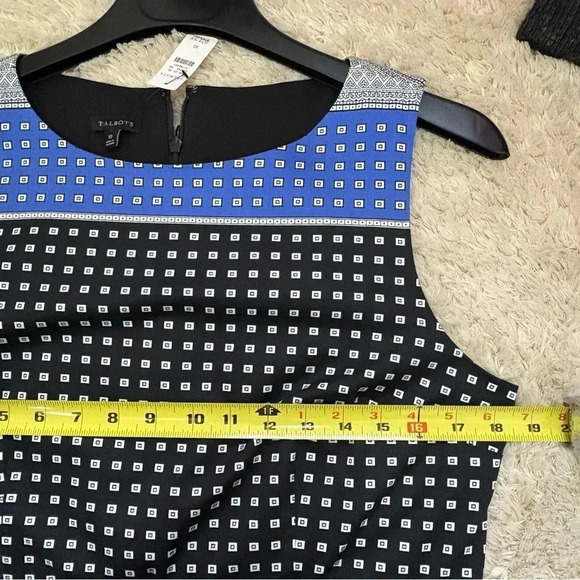 Talbots Womens Geo Print Fit & Flare Sleeveless Dress size 10 - Picture 11 of 14
